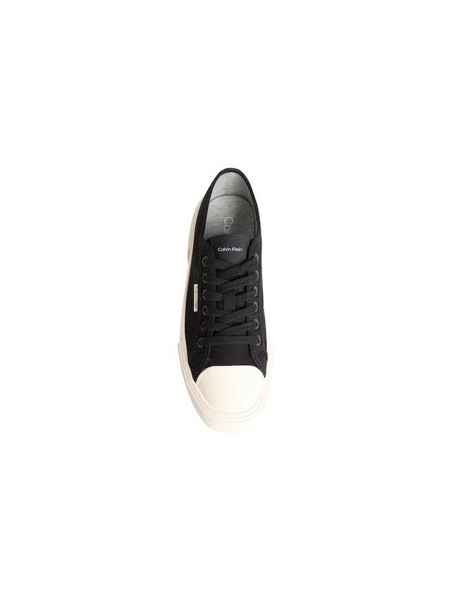 Calvin Klein Plateausneaker »VULC LACE UP CANVAS« Schnürschuh, Canvas-Sneaker, Halbschuh mit Gummikappe