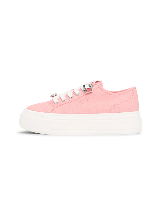 Tommy Jeans Plateausneaker »TJW FLATFORM SNEAKER CHARMS« Halbschuh, Schnürer, Freizeischuh mit kleiner TJ-Flagge als Anhänger
