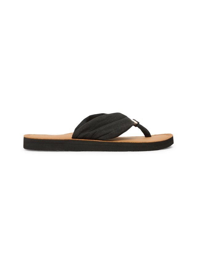 Tommy Hilfiger Zehentrenner »TH LTR FOOTBED SUMMER SANDAL« Sommerschuh, Strandschuh, Dianette, Flat mit Logoemblem