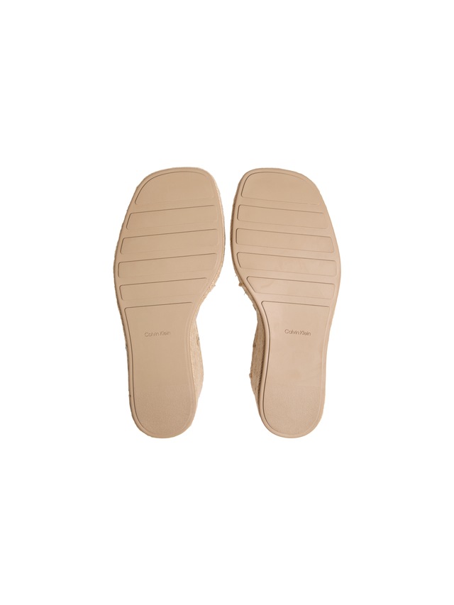 Calvin Klein Keilsandalette »WEDGE ESPAD 70 WEBBING LTH« Sommerschuh, Plateausandale, Keilabsatz, mit Bastbesatz