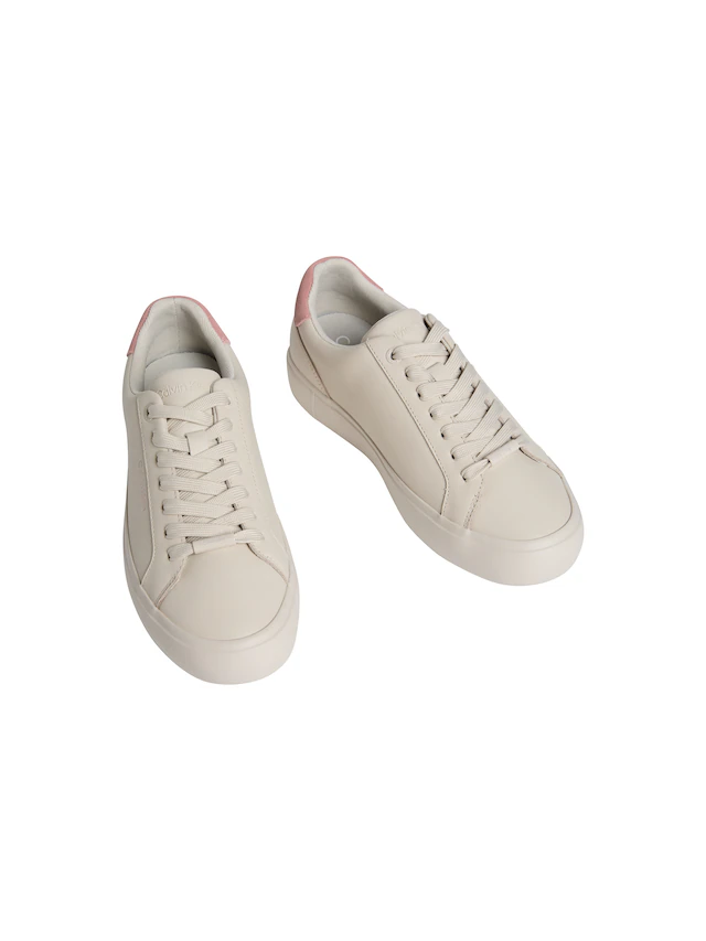 Calvin Klein Plateausneaker »VULC LACE UP LTH MIX« Casual-Schnürschuh, Freizeitsneaker mit CK-Logo