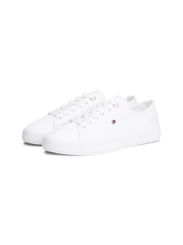 Tommy Hilfiger Plateausneaker »TH FOXING SNEAKER CANVAS« Freizeitschuh, Halbschuh, Schnürer mit Logostickerei - schmale Form