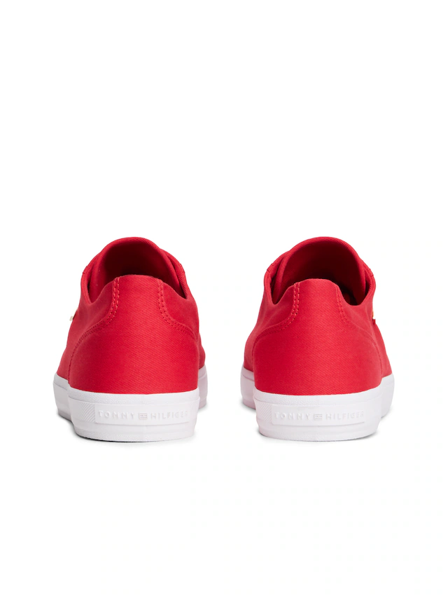 Tommy Hilfiger Plateausneaker »TH FOXING SNEAKER CANVAS« Freizeitschuh, Halbschuh, Schnürer mit Logostickerei - schmale Form