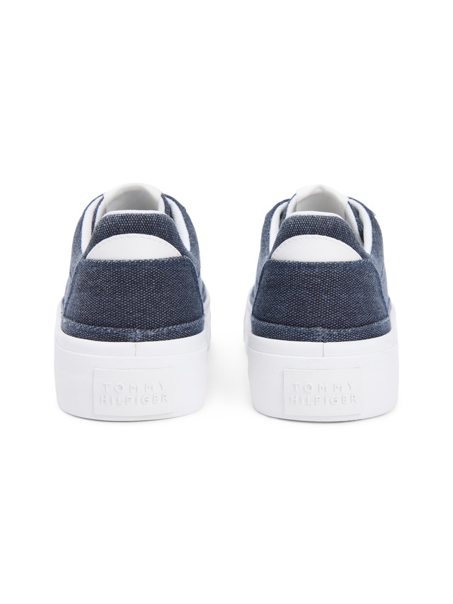 Tommy Hilfiger Plateausneaker »TH FOXING PLATFORM WASHED CANVAS« Freizeitschuh, Halbschuh, Schnürschuh im angesagten Jeans-Look
