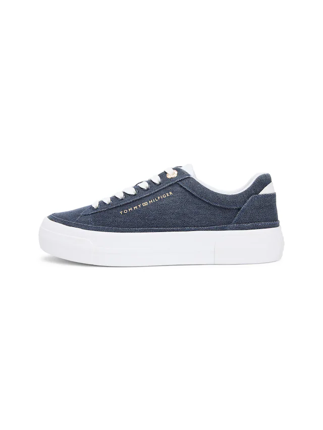 Tommy Hilfiger Plateausneaker »TH FOXING PLATFORM WASHED CANVAS« Freizeitschuh, Halbschuh, Schnürschuh im angesagten Jeans-Look