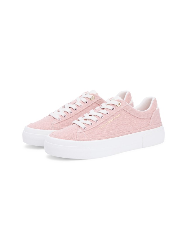 Tommy Hilfiger Plateausneaker »TH FOXING PLATFORM WASHED CANVAS« Freizeitschuh, Halbschuh, Schnürschuh im angesagten Jeans-Look
