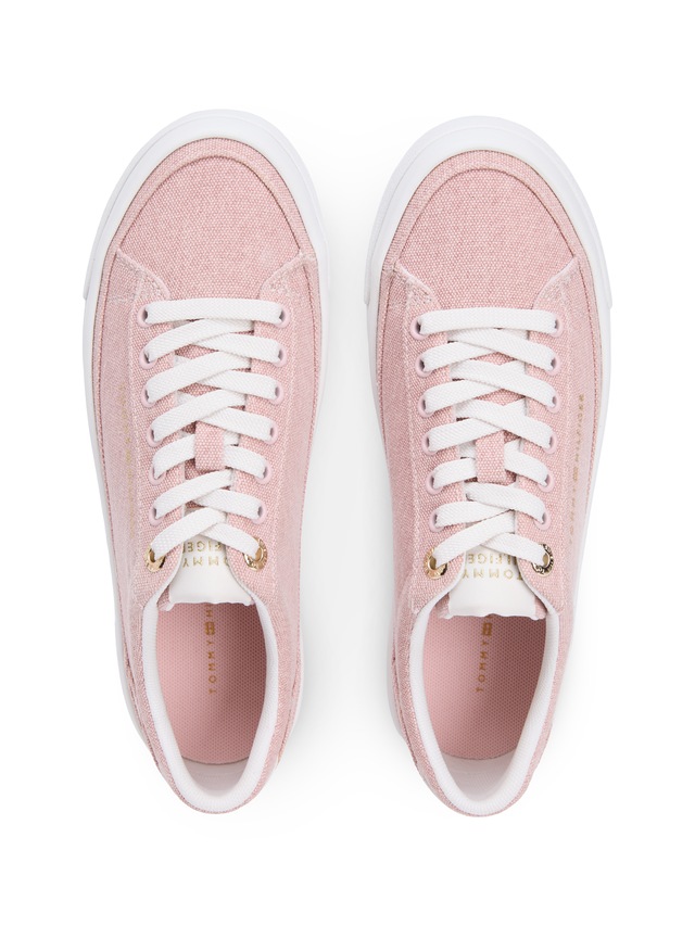Tommy Hilfiger Plateausneaker »TH FOXING PLATFORM WASHED CANVAS« Freizeitschuh, Halbschuh, Schnürschuh im angesagten Jeans-Look