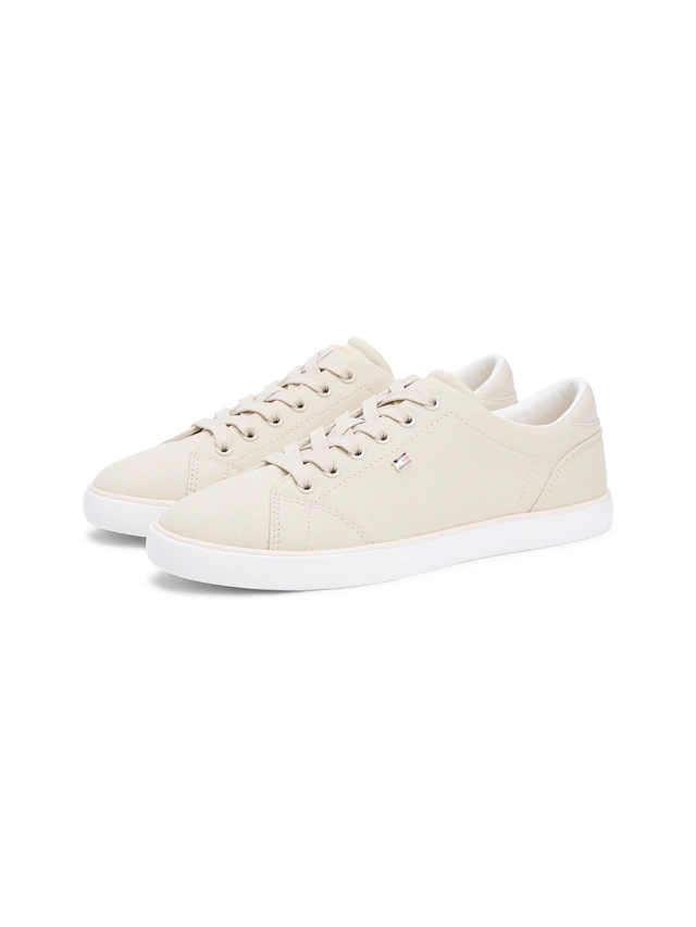 Tommy Hilfiger Plateausneaker »TH LOW PROFILE VULC CANVAS« Halbschuh, Schnürer, Freizeitschuh mit gepolstertem Schaftrand
