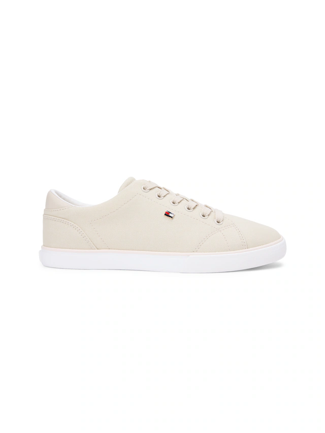 Tommy Hilfiger Plateausneaker »TH LOW PROFILE VULC CANVAS« Halbschuh, Schnürer, Freizeitschuh mit gepolstertem Schaftrand