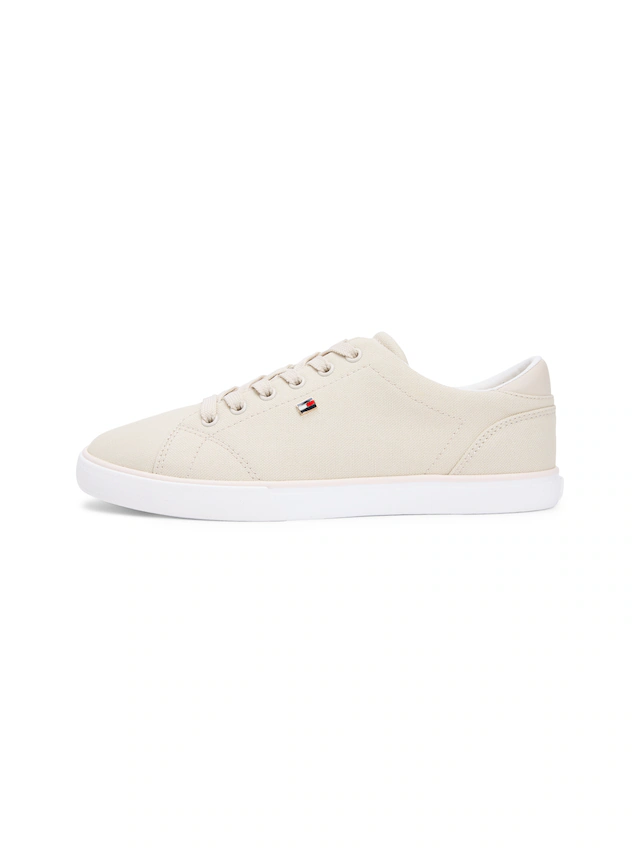 Tommy Hilfiger Plateausneaker »TH LOW PROFILE VULC CANVAS« Halbschuh, Schnürer, Freizeitschuh mit gepolstertem Schaftrand