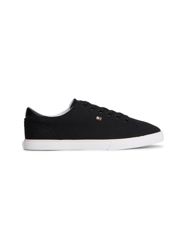 Tommy Hilfiger Plateausneaker »TH LOW PROFILE VULC CANVAS« Halbschuh, Schnürer, Freizeitschuh mit gepolstertem Schaftrand