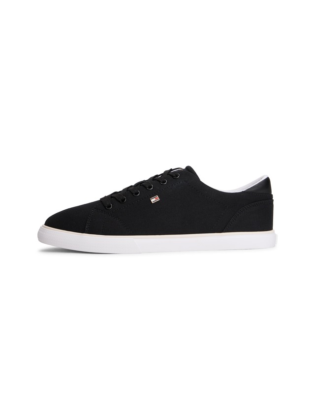 Tommy Hilfiger Plateausneaker »TH LOW PROFILE VULC CANVAS« Halbschuh, Schnürer, Freizeitschuh mit gepolstertem Schaftrand