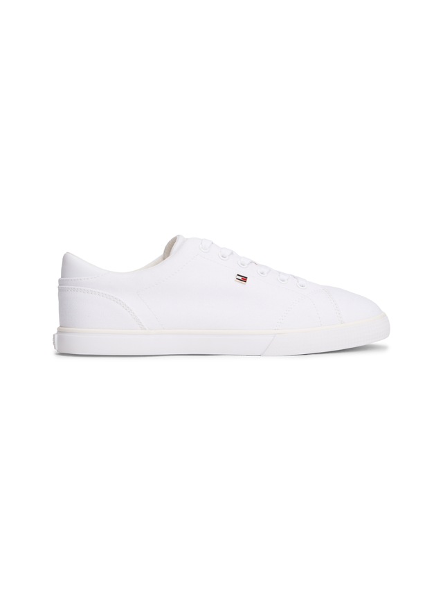 Tommy Hilfiger Plateausneaker »TH LOW PROFILE VULC CANVAS« Halbschuh, Schnürer, Freizeitschuh mit gepolstertem Schaftrand