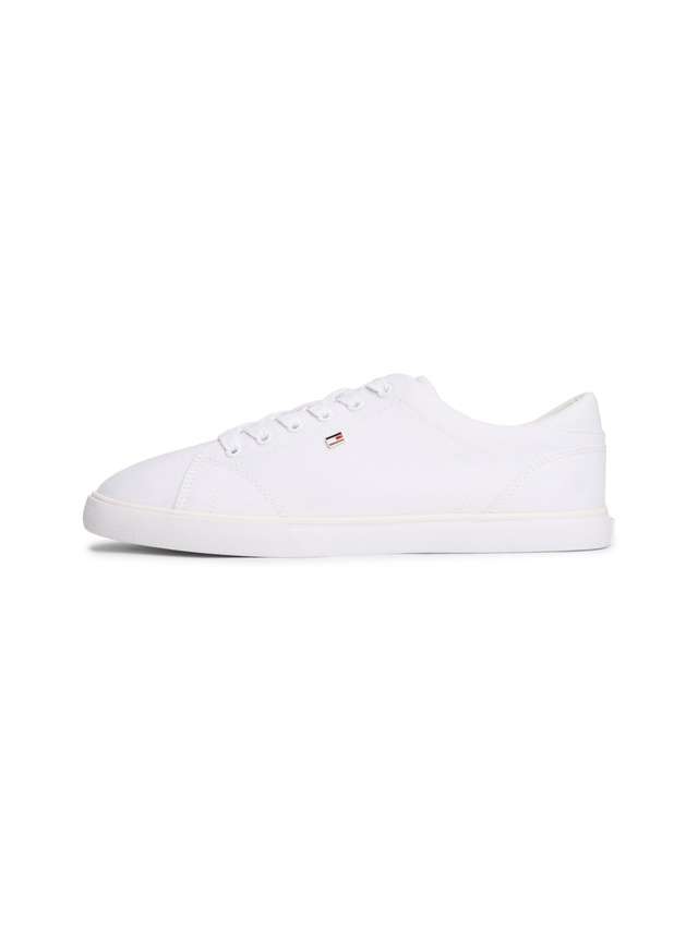 Tommy Hilfiger Plateausneaker »TH LOW PROFILE VULC CANVAS« Halbschuh, Schnürer, Freizeitschuh mit gepolstertem Schaftrand