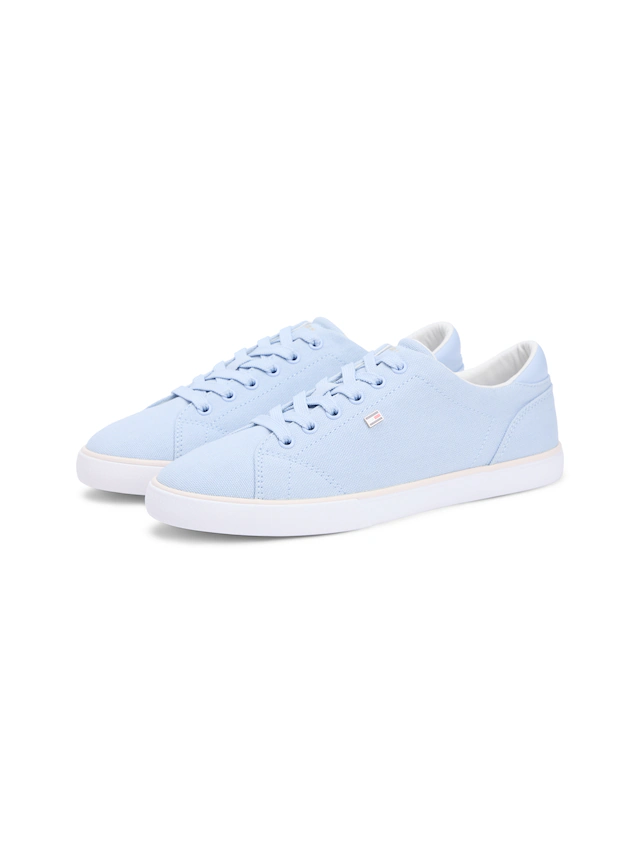 Tommy Hilfiger Plateausneaker »TH LOW PROFILE VULC CANVAS« Halbschuh, Schnürer, Freizeitschuh mit gepolstertem Schaftrand