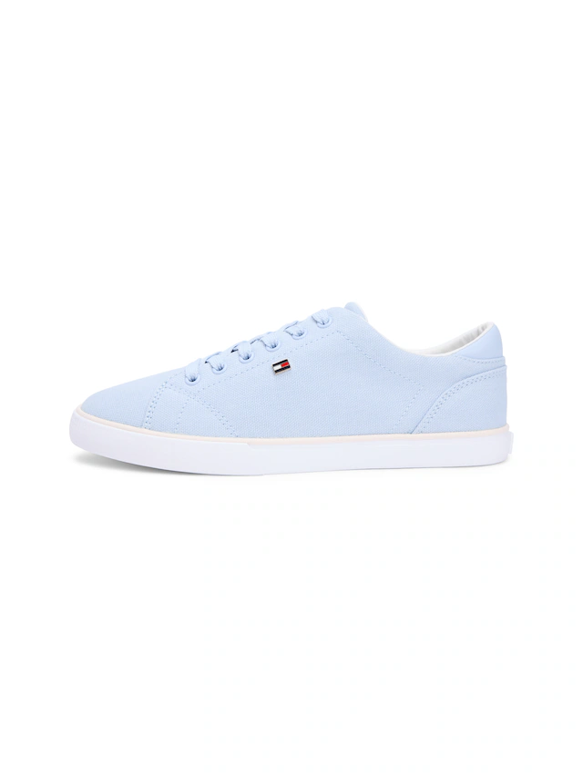 Tommy Hilfiger Plateausneaker »TH LOW PROFILE VULC CANVAS« Halbschuh, Schnürer, Freizeitschuh mit gepolstertem Schaftrand
