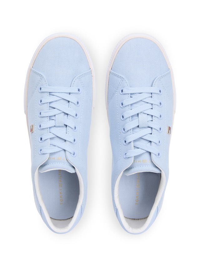 Tommy Hilfiger Plateausneaker »TH LOW PROFILE VULC CANVAS« Halbschuh, Schnürer, Freizeitschuh mit gepolstertem Schaftrand