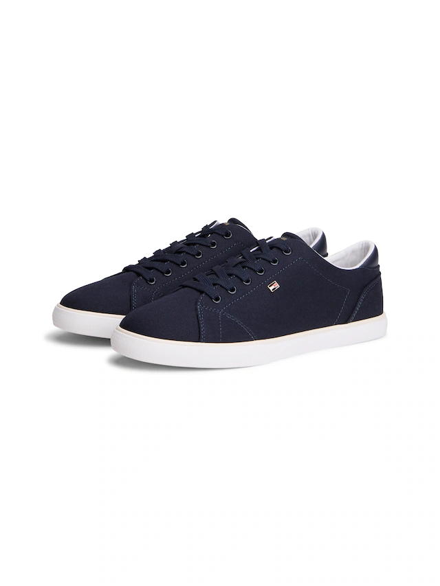 Tommy Hilfiger Plateausneaker »TH LOW PROFILE VULC CANVAS« Halbschuh, Schnürer, Freizeitschuh mit gepolstertem Schaftrand