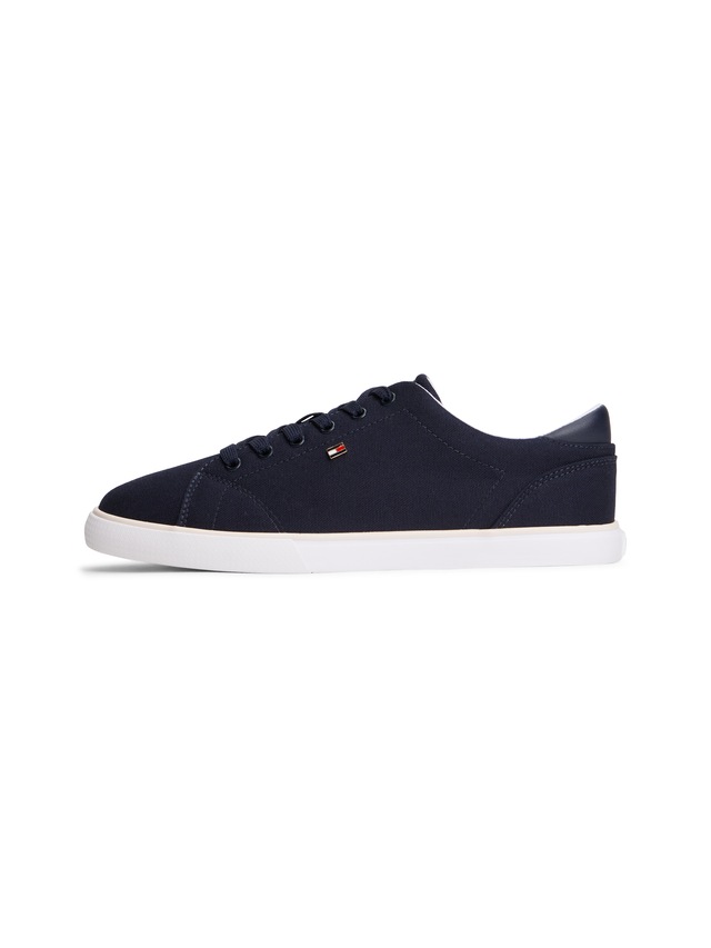Tommy Hilfiger Plateausneaker »TH LOW PROFILE VULC CANVAS« Halbschuh, Schnürer, Freizeitschuh mit gepolstertem Schaftrand