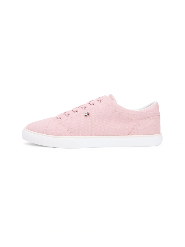 Tommy Hilfiger Plateausneaker »TH LOW PROFILE VULC CANVAS« Halbschuh, Schnürer, Freizeitschuh mit gepolstertem Schaftrand