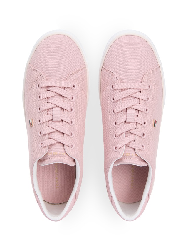Tommy Hilfiger Plateausneaker »TH LOW PROFILE VULC CANVAS« Halbschuh, Schnürer, Freizeitschuh mit gepolstertem Schaftrand