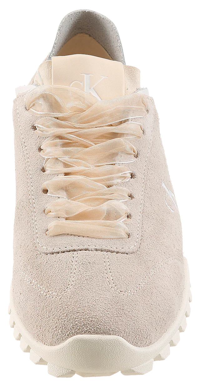 Calvin Klein Sneaker »LOW PROFILE RUN MG SUE DB LACES« Freizeitsneaker, Halbschuh, Schnürschuh mit Profilsohle