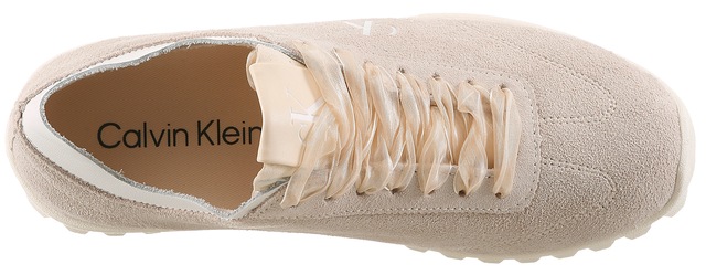 Calvin Klein Sneaker »LOW PROFILE RUN MG SUE DB LACES« Freizeitsneaker, Halbschuh, Schnürschuh mit Profilsohle