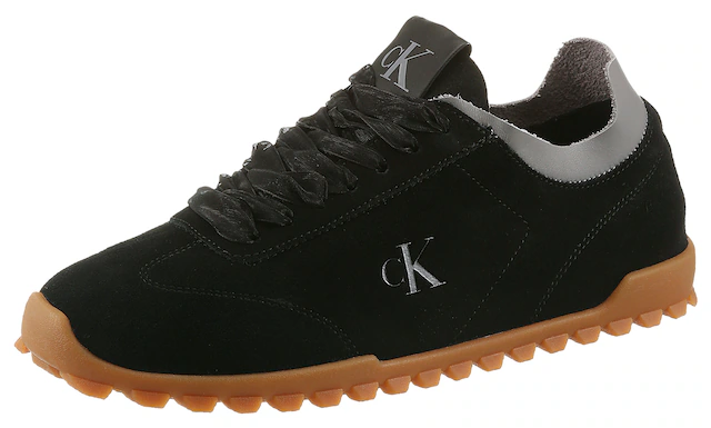Calvin Klein Sneaker »LOW PROFILE RUN MG SUE DB LACES« Freizeitsneaker, Halbschuh, Schnürschuh mit Profilsohle