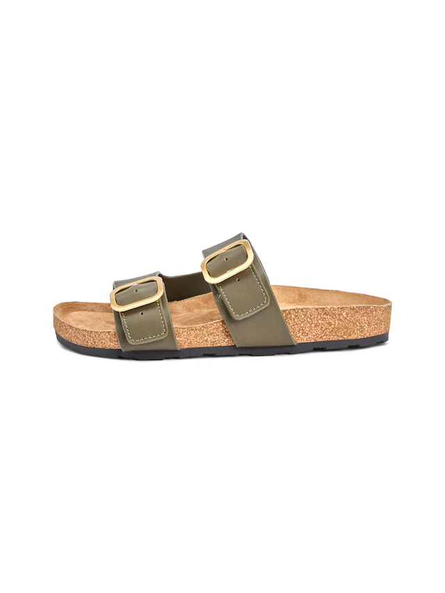 Tommy Hilfiger Pantolette »TH CLASSIC CORK SANDAL LEATHER« Sommerschuh, Schlupfschuh, Flat mit Logoemblem