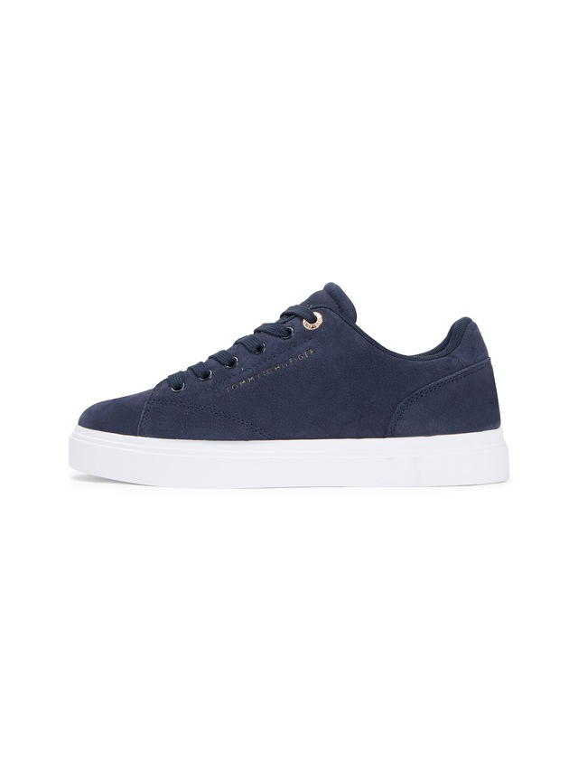 Tommy Hilfiger Plateausneaker »TH FEMININE CUPSOLE SUEDE« Freizeitschuh, Halbschuh, Schnürer mit Logoschriftzügen