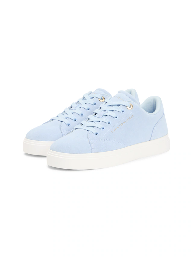 Tommy Hilfiger Plateausneaker »TH FEMININE CUPSOLE SUEDE« Freizeitschuh, Halbschuh, Schnürer mit Logoschriftzügen