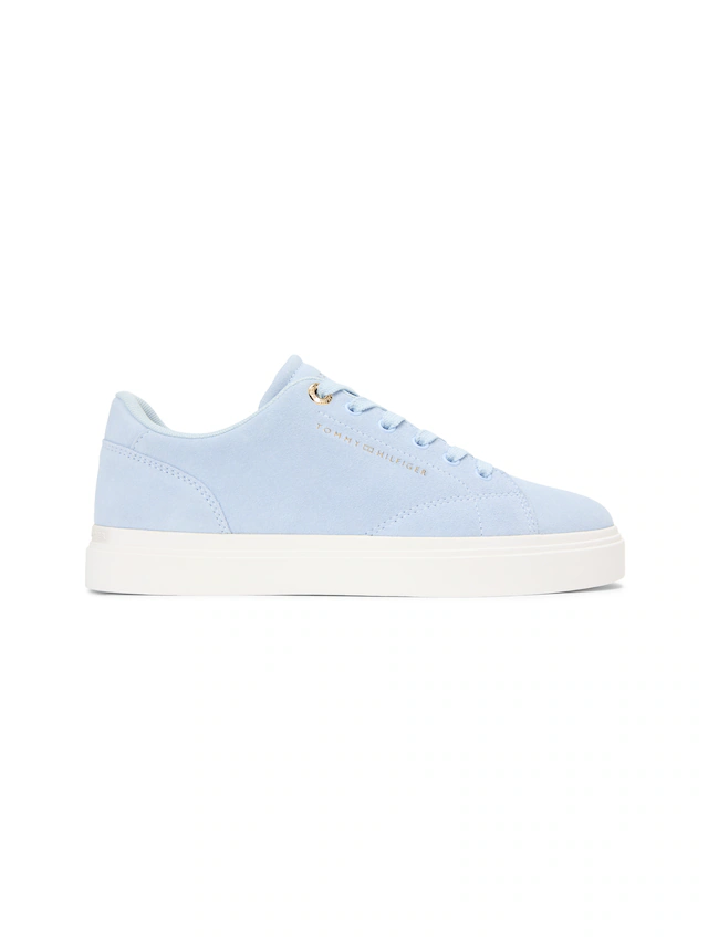 Tommy Hilfiger Plateausneaker »TH FEMININE CUPSOLE SUEDE« Freizeitschuh, Halbschuh, Schnürer mit Logoschriftzügen
