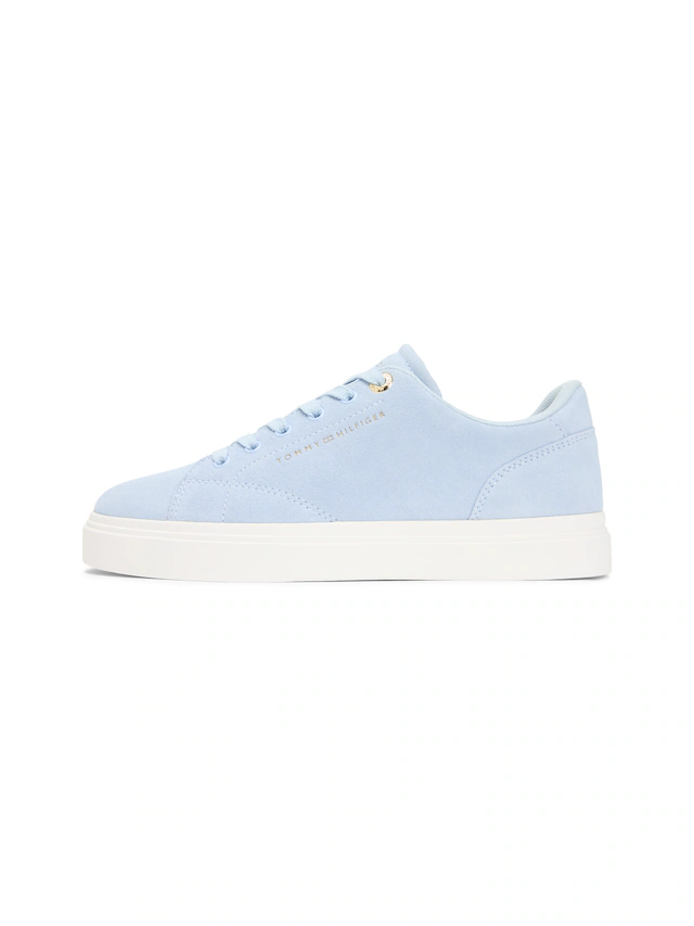 Tommy Hilfiger Plateausneaker »TH FEMININE CUPSOLE SUEDE« Freizeitschuh, Halbschuh, Schnürer mit Logoschriftzügen