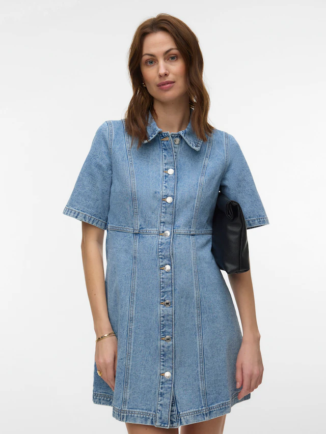 Vero Moda Jeanskleid »VMDAISY 2/4 SHORT DENIM DRESS NOOS« Baumwolle