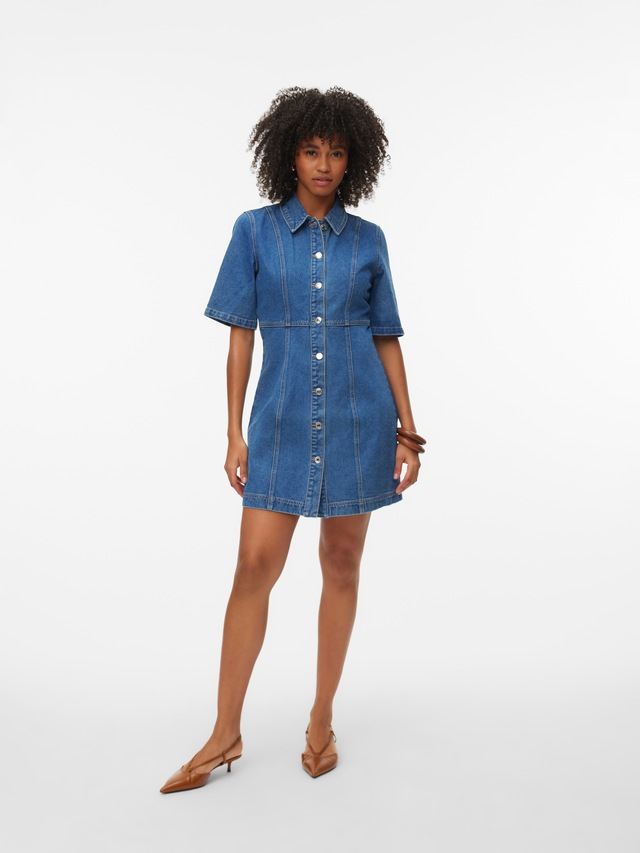 Vero Moda Jeanskleid »VMDAISY 2/4 SHORT DENIM DRESS NOOS« Baumwolle