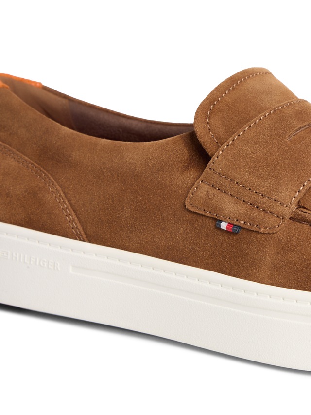 Tommy Hilfiger Loafer »MODERN LIGHT HYBRID SUEDE LOAFER« Businessschuh, Slipper, Schlüpfschuh, mit modischem Zierriegel