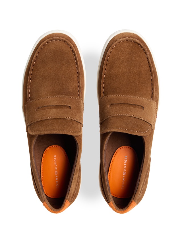 Tommy Hilfiger Loafer »MODERN LIGHT HYBRID SUEDE LOAFER« Businessschuh, Slipper, Schlüpfschuh, mit modischem Zierriegel