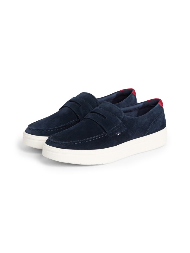 Tommy Hilfiger Loafer »MODERN LIGHT HYBRID SUEDE LOAFER« Businessschuh, Slipper, Schlüpfschuh, mit modischem Zierriegel