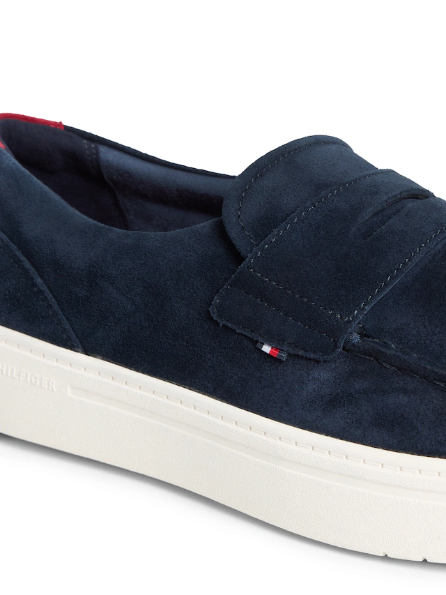 Tommy Hilfiger Loafer »MODERN LIGHT HYBRID SUEDE LOAFER« Businessschuh, Slipper, Schlüpfschuh, mit modischem Zierriegel