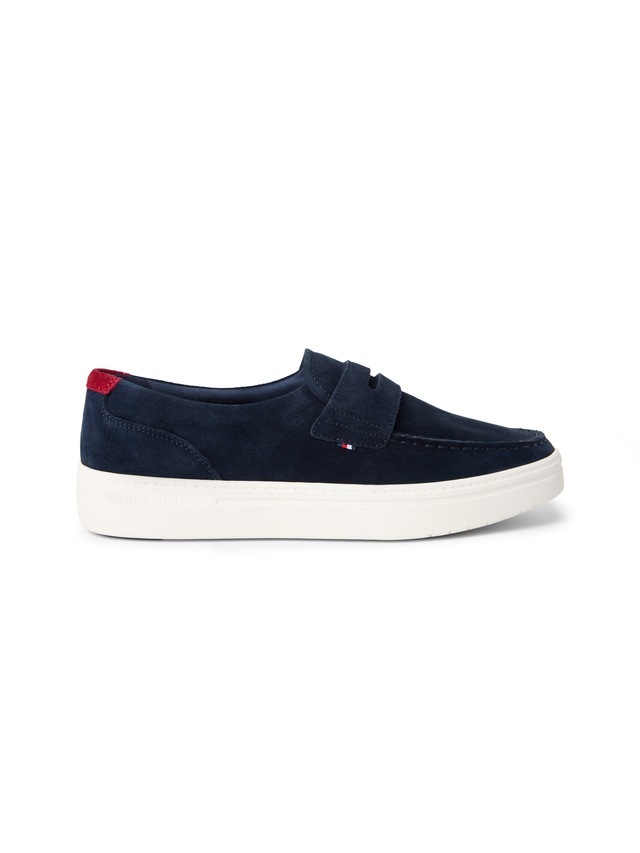 Tommy Hilfiger Loafer »MODERN LIGHT HYBRID SUEDE LOAFER« Businessschuh, Slipper, Schlüpfschuh, mit modischem Zierriegel