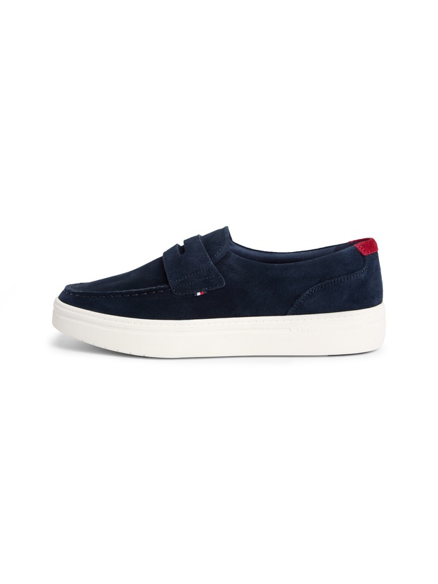 Tommy Hilfiger Loafer »MODERN LIGHT HYBRID SUEDE LOAFER« Businessschuh, Slipper, Schlüpfschuh, mit modischem Zierriegel