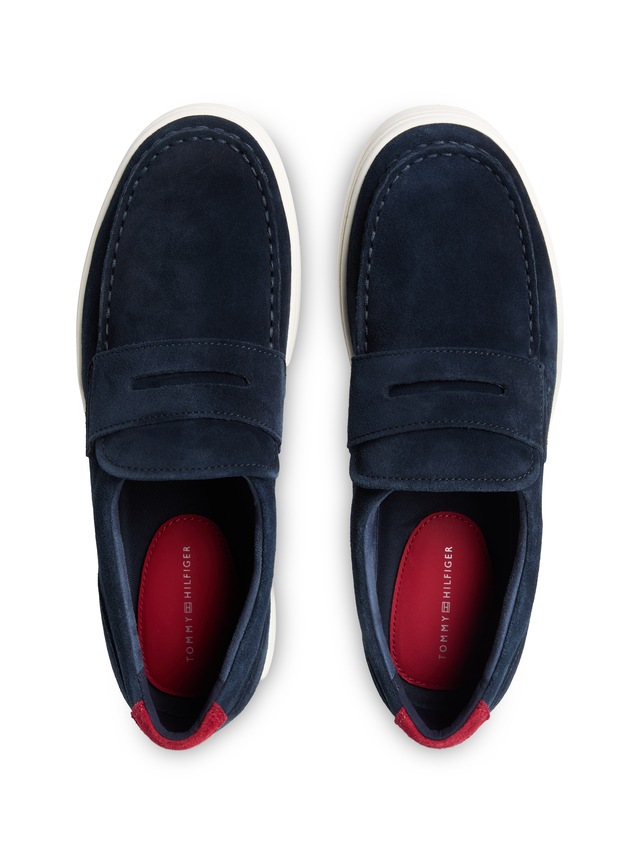 Tommy Hilfiger Loafer »MODERN LIGHT HYBRID SUEDE LOAFER« Businessschuh, Slipper, Schlüpfschuh, mit modischem Zierriegel