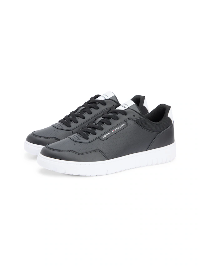 Tommy Hilfiger Sneaker »BASKET CORE LITE LTH« Freizeitschuh, Halbschuh, Schnürschuh mit Logo an der Schuhzuge