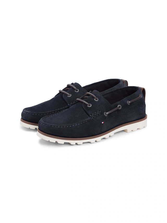 Tommy Hilfiger Bootsschuh »HILIFGER LIGHT SDE BOAT SHOE« Schnürschuh, Halbschuh mit Durchzügen und Ösen