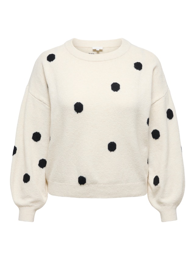 ONLY CARMAKOMA »CARRICA LS DETAIL O-NECK KNT« Materialmix, normal geschnitten