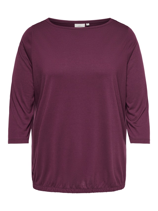 ONLY CARMAKOMA 3/4-Arm-Shirt »CARCARLINNE 3/4 BOATNECK TOP JRS« Materialmix, normal geschnitten