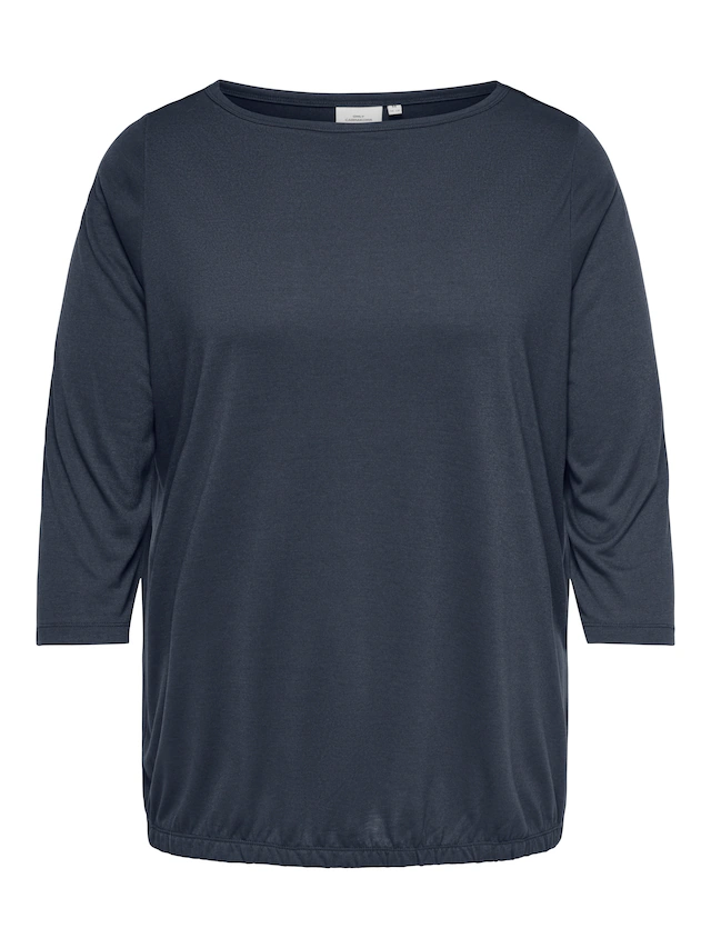 ONLY CARMAKOMA 3/4-Arm-Shirt »CARCARLINNE 3/4 BOATNECK TOP JRS« Materialmix, normal geschnitten