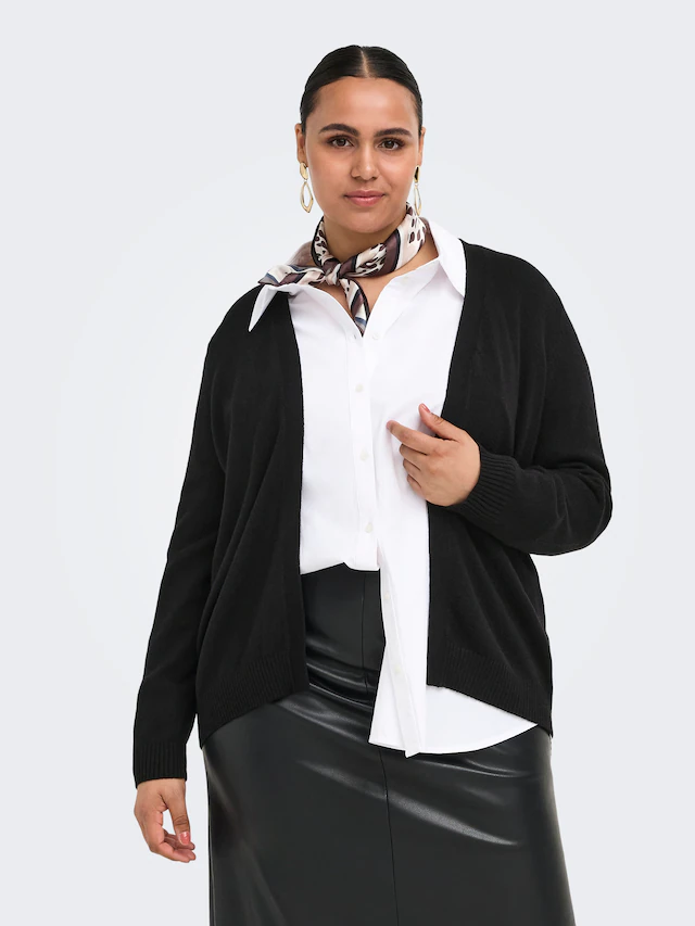 ONLY CARMAKOMA Strickjacke »CARPRINCESS LS SHORT CARDI NOOS« Viskosemischung