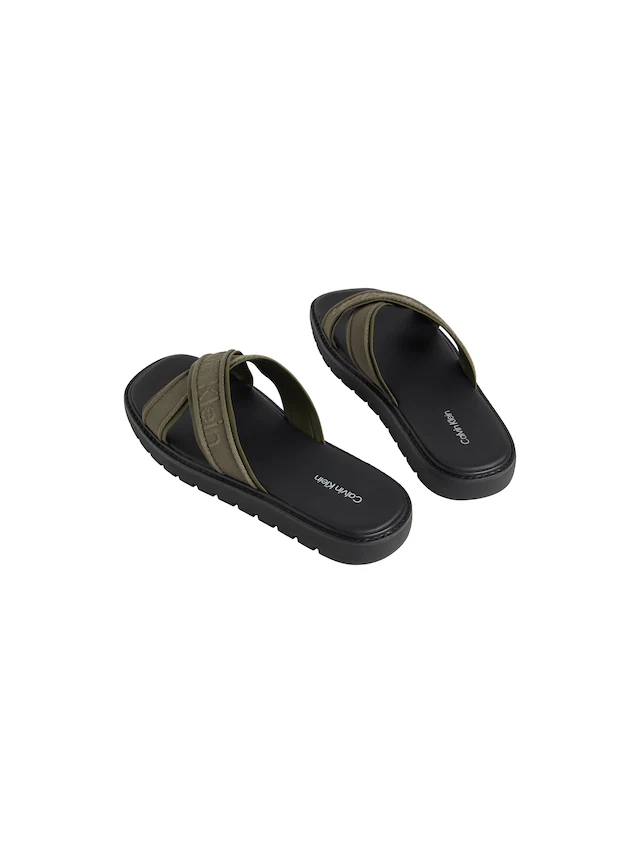 Calvin Klein Pantolette »SQ MOLDED SANDAL XCROSS WB« Strandschuh, Sommerschuh, Badepantolette, Flat mit Logoschriftzug