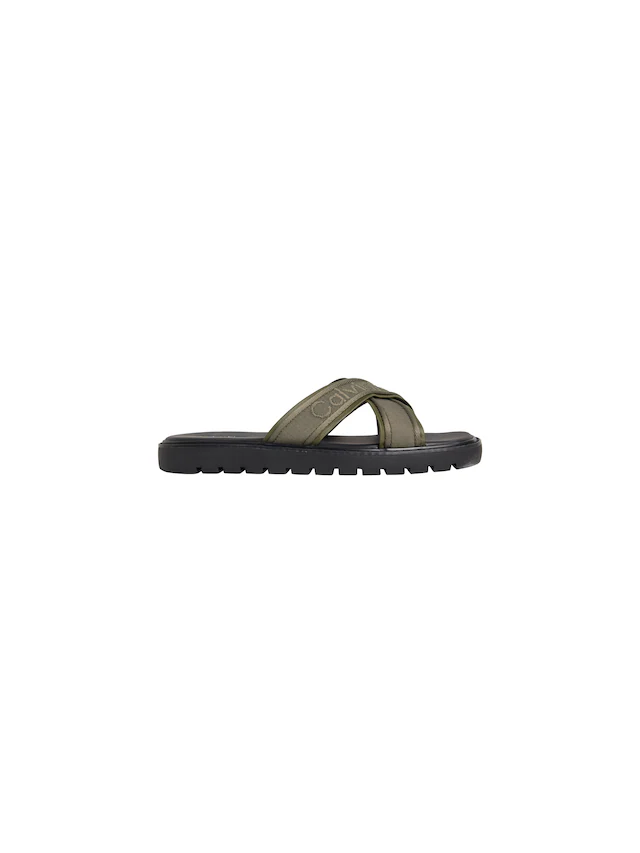 Calvin Klein Pantolette »SQ MOLDED SANDAL XCROSS WB« Strandschuh, Sommerschuh, Badepantolette, Flat mit Logoschriftzug